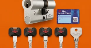 Cilindro Cisa RS5 con SECURiCARD e le cinque chiavi
